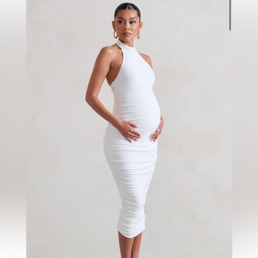 Maternity Halterneck Midi Dress